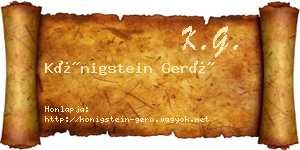 Königstein Gerő névjegykártya